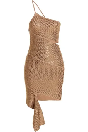 ANDREADAMO Abito monospalla strass