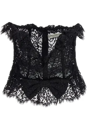 Alessandra Rich Top bustier pizzo fiocco