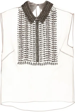 Alberta Ferretti Top chiffon perline
