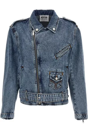 MO5CH1NO Giacca denim cristalli