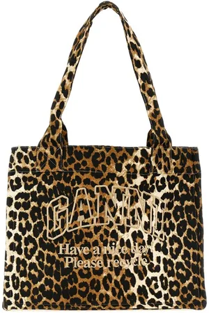 Ganni Shopping leopard ricamo logo