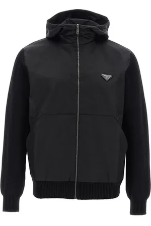 Prada Cardigan bimateriale logo