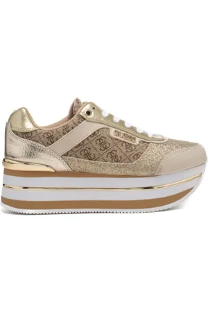 Guess Sneakers runner platform hansini laminate oro beige brown