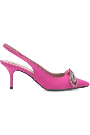 Moschino Décolleté donna in pelle fuxia con dettaglio fiocco sul davanti