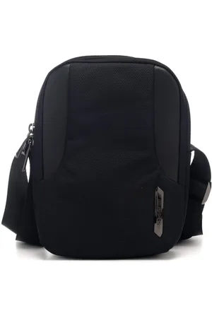 Samsonite Borsello medio a tracolla uomo nero con tasca esterna e logo