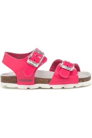 GRÜNLAND Sandali da bambina newborn aria con fascetta e cinturino in vera pelle verniciata fuxia