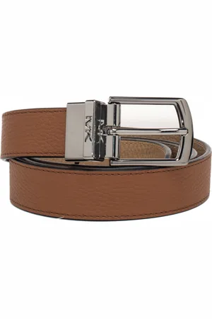 Michael Kors Cintura da uomo reversibile in vera pelle marrone luggage