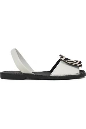 Ria menorca Sandali minorchina slip on bassi da donna in pelle dettaglio in nappa animalier