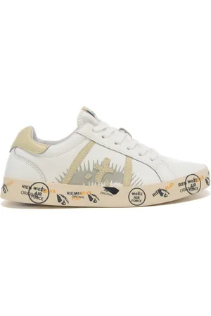 Premiata Sneakers bambino andy stringate in vera pelle bianca white