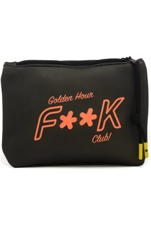 F**K Pochette mare uomo con maxi logo verde militare