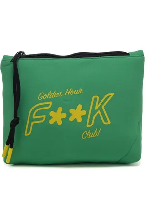 F**K Pochette mare uomo con maxi logo verde