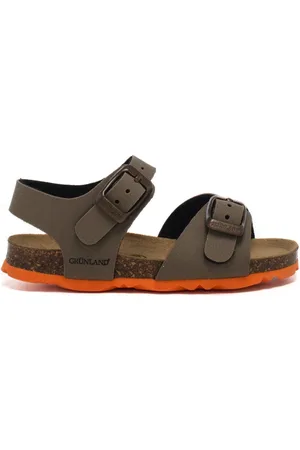 GRÜNLAND Sandali da bambino newborn aria con fascetta cut-out e cinturino in vera pelle tortora arancio