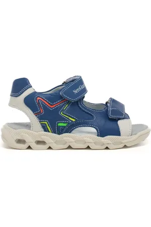 Nero Giardini Sandali da bimbo con chiusura a doppio strappo in velcro con stella multicolor in pelle blu