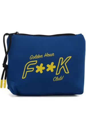 F**K Pochette mare uomo con maxi logo blu royal