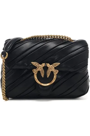 Pinko Love puff mini nappa plissè con tracolla scorrevole nero