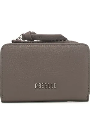 Rebelle Portafoglio da donna con bottone automatico e logo grigio mouse