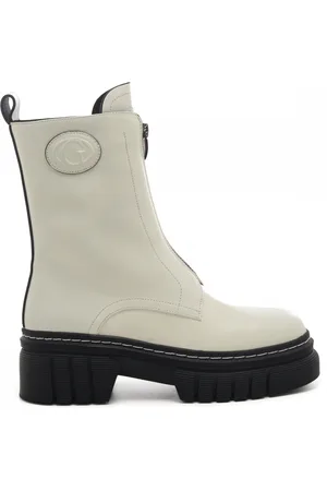 Guess Stivaletti combat da donna con chiusura con zip bianco white