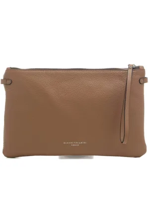 Gianni chiarini Pochette da donna hermy con polsino e tracolla in vera pelle bottalata marrone limo