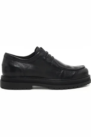 Nero Giardini Scarpe stringate da uomo in pelle e fondo in gomma nere