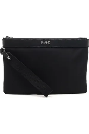 Michael Kors Pochette da viaggio brooklyn in nylon con logo in metallo monogram nera