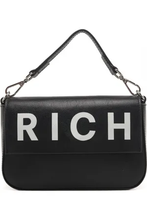 John Richmond Borsa a mano da donna con manico removibile e tracolla nera