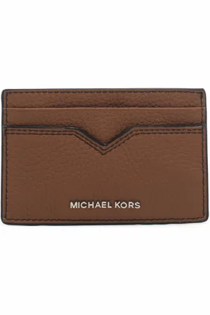 Michael Kors Portacarte da uomo in vera pelle martellata con logo lettering luggage