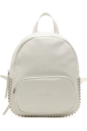 John Richmond Zaino in pelle da donna con finitura liscia e base con borchie bianco