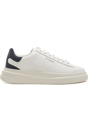 Guess Sneakers da uomo in vera pelle bianche con dettagli blu