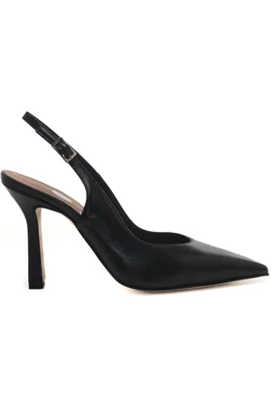 ANDREA PINTO Slingback alte da donna con punta affusolata e dettagli argento nere