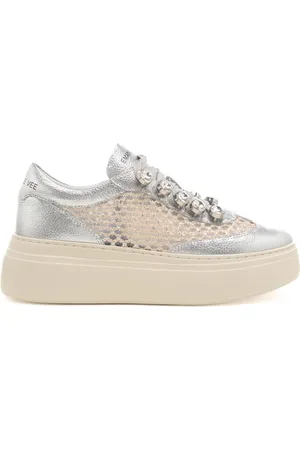 Emanuélle vee Sneakers da donna in pelle bottalata con inserti sulla tomaia a nido d