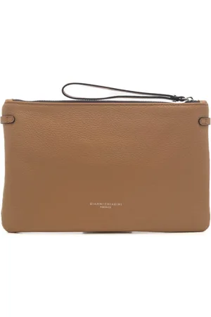 Gianni chiarini Pochette da donna hermy con polsino e tracolla in vera pelle bottalata naturale