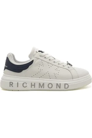 John Richmond Sneakers da uomo con inserto a contrasto sul retro e logo lettering sulla suola bianche