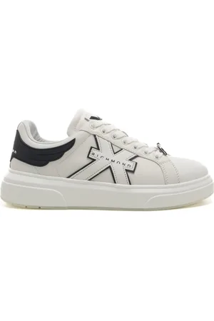 John Richmond Sneakers da uomo con inserto logato ai lati bianche e nere