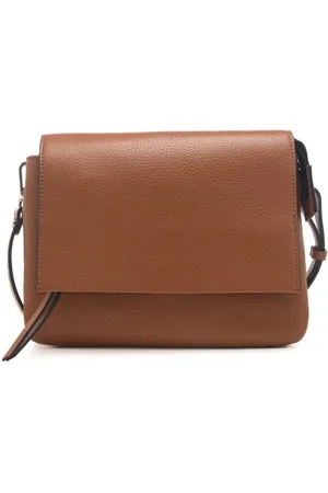 Gianni chiarini Borsa a tracolla da donna three in vera pelle con logo lettering sul retro caramello