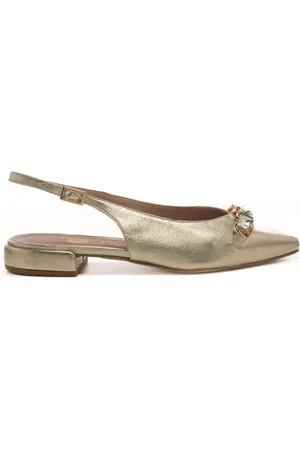 ANDREA PINTO Slingback basse da donna con dettaglio gioiello sul davanti platino