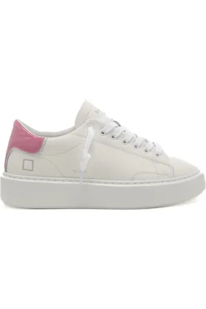 D.A.T.E. Sneakers da donna sfera in vera pelle bianco rosa