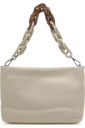 Gianni chiarini Borsa a spalla da donna three con manico bicolor con maxi catena bianca