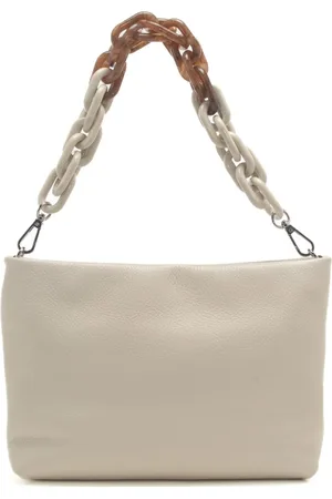 Gianni chiarini Borsa a spalla da donna brenda con manico bicolor con maxi catena bianca