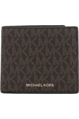 Michael Kors Portafoglio a libro greyson da uomo con stampa logo brown black marrone nero