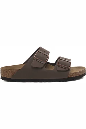 Birkenstock Sandali da donna arizona birko flor nubuck in vera pelle con doppio cinturino mocca
