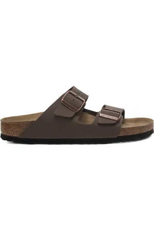 Birkenstock Sandali da uomo arizona birko flor nubuck in vera pelle con doppio cinturino mocca