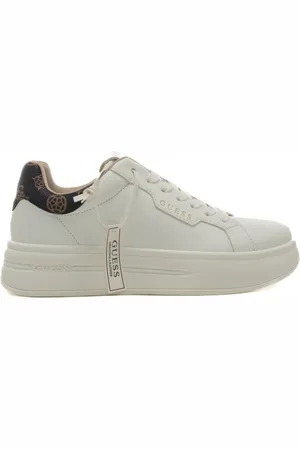Guess Sneakers da donna con inserto logato sul retro e chiusura con lacci bianche e marroni