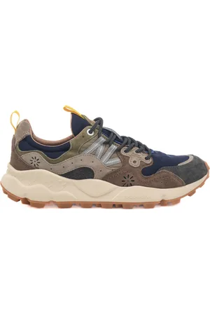 Flower Mountain Sneakers da uomo yamano 3 in tessuto tecnico e suede grigio e blu