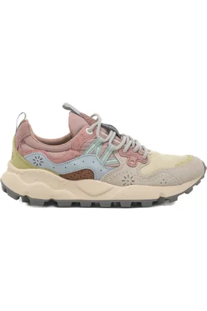 Flower Mountain Sneakers da donna yamano 3 in tessuto tecnico e suede marrone chiaro e beige