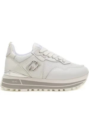 Liu Jo Sneakers da donna maxi wonder 01 con dettagli dorati bianco e argento