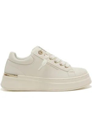Tommy Hilfiger Sneakers da bambina con logo monogram glitterato sulla linguetta bianche