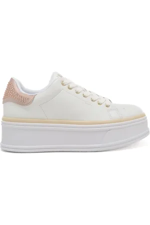 Liu Jo Sneakers da donna selma 16 con inserto a contrasto sul retro co strass bianche e cipria