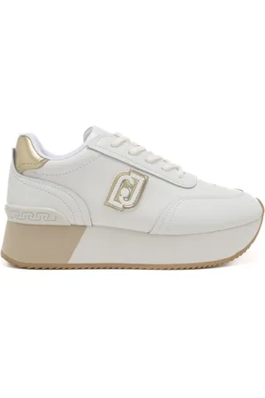 Liu Jo Sneakers da donna dreamy 08 con logo monogram sulla parte esterna bianche e oro