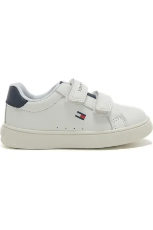 Tommy Hilfiger Sneakers da bambino con inserto a contrasto sul retro bianco blu