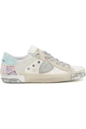 Philippe model Sneakers da donna prsx low con inserto pitonato sul retro bianche